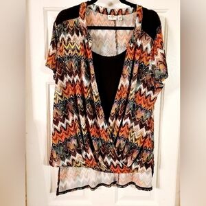 CATO Plus Size Women's Layered Top Shirt Blouse Size 18/20W.
